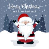 Cartão de Natal bonito com Santa ilustração royalty free Cartão de Natal bonito com Santa ilustração royalty free