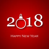 Cartão do vermelho do ano 2018 novo feliz ilustração royalty free Cartão do vermelho do ano 2018 novo feliz ilustração royalty free