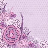 Cartão floral do vintage com flores violetas ilustração do vetor Cartão floral do vintage com flores violetas ilustração do vetor
