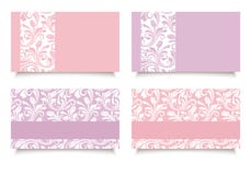 Cartões cor-de-rosa e roxos com testes padrões florais Vetor EPS-10 ilustração do vetor Cartões cor-de-rosa e roxos com testes padrões florais Vetor EPS-10 ilustração do vetor