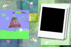 Cartões vazios do quadro da foto do Natal ilustração royalty free Cartões vazios do quadro da foto do Natal ilustração royalty free