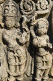 Carved pillar displayed at the fort, Bidar, Karnataka