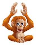 Carácter del animal del orangután de la historieta ilustración del vector Carácter del animal del orangután de la historieta ilustración del vector