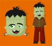 Caráter assustador do horror de Frankenstein para a criança para o Dia das Bruxas ilustração royalty free Caráter assustador do horror de Frankenstein para a criança para o Dia das Bruxas ilustração royalty free