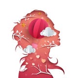 Caráteres bonitos da mulher Ilustração do balão de ar ilustração stock Caráteres bonitos da mulher Ilustração do balão de ar ilustração stock