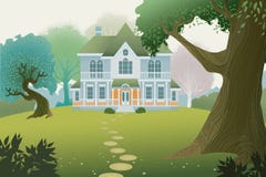 Casa de campo ilustración del vector Casa de campo ilustración del vector