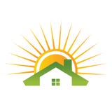 Casa de la azotea con el sol ilustración del vector Casa de la azotea con el sol ilustración del vector