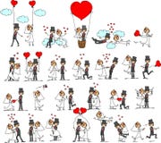 Casamento encantador a noiva e o noivo ilustração stock Casamento encantador a noiva e o noivo ilustração stock