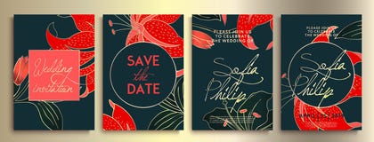 Casarse la invitación con las flores y las hojas en textura oscura la tarjeta de lujo en fondos azules, las cubiertas artísticas ilustración del vector Casarse la invitación con las flores y las hojas en textura oscura la tarjeta de lujo en fondos azules, las cubiertas artísticas ilustración del vector