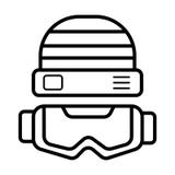 Casco & concetto lineare dell'icona degli occhiali di protezione Casco & gla di sicurezza royalty illustrazione gratis Casco & concetto lineare dell'icona degli occhiali di protezione Casco & gla di sicurezza royalty illustrazione gratis