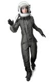 Casco del vestito di spazio della donna del basamento di modo dell'atronauta immagine stock Casco del vestito di spazio della donna del basamento di modo dell'atronauta immagine stock
