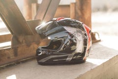 Casco moderno del motociclo fotografie stock Casco moderno del motociclo fotografie stock