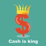 Cash is king - dollar gold grown stock illustration Cash is king - dollar gold grown stock illustration