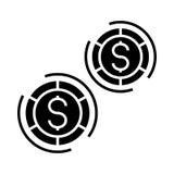 Casino - juegos de mesa icono, ejemplo del vector, muestra negra en fondo aislado Foto de archivo Casino - juegos de mesa icono, ejemplo del vector, muestra negra en fondo aislado Foto de archivo