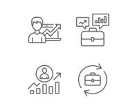 Caso do portfólio, resultados de negócio e ícones da hora ilustração royalty free Caso do portfólio, resultados de negócio e ícones da hora ilustração royalty free