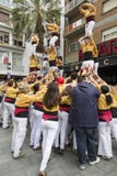 Castellers, varias torres de una fotos de archivo Castellers, varias torres de una fotos de archivo