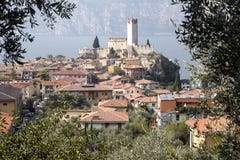 Castello Callgero, Malcesine, Italien arkivfoton Castello Callgero, Malcesine, Italien arkivfoton