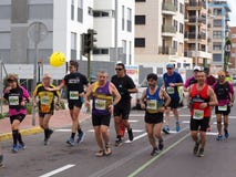 Castellon, Ισπανία 24 Φεβρουαρίου 2019 οι δρομείς κατά τη διάρκεια ενός μαραθωνίου συναγωνίζονται στοκ εικόνες Castellon, Ισπανία 24 Φεβρουαρίου 2019 οι δρομείς κατά τη διάρκεια ενός μαραθωνίου συναγωνίζονται στοκ εικόνες