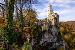 Castelo de Lichtenstein, Alemanha imagem de stock Castelo de Lichtenstein, Alemanha imagem de stock