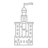 Castelo medieval do ícone Torre do conto de fadas ilustração royalty free Castelo medieval do ícone Torre do conto de fadas ilustração royalty free