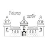 Castelo para a princesa, palácio em um fundo branco ilustração royalty free Castelo para a princesa, palácio em um fundo branco ilustração royalty free