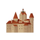 Castillo del salvado de Transilvania s o residencia de la cuenta Drácula Señal famosa en Rumania Edificio histórico viejo ilustración del vector Castillo del salvado de Transilvania s o residencia de la cuenta Drácula Señal famosa en Rumania Edificio histórico viejo ilustración del vector