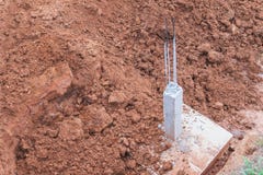 Casting pillars for foundation in construction. royalty free stock photography Casting pillars for foundation in construction. royalty free stock photography
