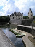 Castle of Chenonceau with boats stock photos Castle of Chenonceau with boats stock photos
