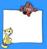 Cat dog and poster in color