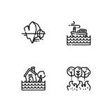 Cataclysms and natural disasters outline icons set EPS 10 vector format. Transparent background. royalty free illustration Cataclysms and natural disasters outline icons set EPS 10 vector format. Transparent background. royalty free illustration