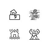 Cataclysms and natural disasters outline icons set EPS 10 vector format. Transparent background. stock illustration Cataclysms and natural disasters outline icons set EPS 10 vector format. Transparent background. stock illustration