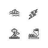 Cataclysms and natural disasters outline icons set EPS 10 vector format. Transparent background. royalty free illustration Cataclysms and natural disasters outline icons set EPS 10 vector format. Transparent background. royalty free illustration