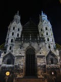 Catedral en la noche - Viena, Austria del St. Stephens foto de archivo Catedral en la noche - Viena, Austria del St. Stephens foto de archivo