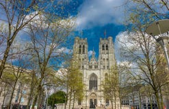 The Cathedral of St. Michael and St. Gudula at Brussels, Belgium royalty free stock image The Cathedral of St. Michael and St. Gudula at Brussels, Belgium royalty free stock image