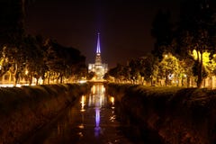 Cathédrale par Night - Petropolis photos stock Cathédrale par Night - Petropolis photos stock