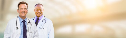 Caucasian and African American Male Doctor, Nurse or Pharmacist Stock Images Caucasian and African American Male Doctor, Nurse or Pharmacist Stock Images