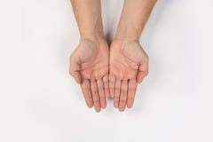 Caucasian man hand open and ready to help or receive royalty free stock images Caucasian man hand open and ready to help or receive royalty free stock images