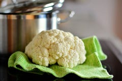 Cauliflower, Cooking, Pot Stock Photo Cauliflower, Cooking, Pot Stock Photo