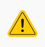 Caution icon / sign in flat style isolated. Warning symbol
