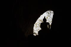 Cave Window With Silhouette Of Buddha Statue With Backlight Stock Photography Cave Window With Silhouette Of Buddha Statue With Backlight Stock Photography