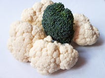 Cavolfiore e broccolo Alimento sano fotografia stock libera da diritti Cavolfiore e broccolo Alimento sano fotografia stock libera da diritti