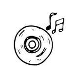 CD disegnato a mano con l'icona di scarabocchio della nota di musica Sket nero disegnato a mano illustrazione di stock CD disegnato a mano con l'icona di scarabocchio della nota di musica Sket nero disegnato a mano illustrazione di stock