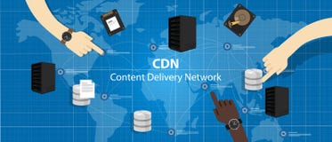 CDN content delivery network distribution file access across server royalty free illustration CDN content delivery network distribution file access across server royalty free illustration