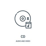CDsymbolsvektor fr?n ljudsignal och video samling Tunn linje illustration f?r vektor f?r CD?versiktssymbol vektor illustrationer CDsymbolsvektor fr?n ljudsignal och video samling Tunn linje illustration f?r vektor f?r CD?versiktssymbol vektor illustrationer