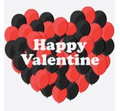 Celebración Valentine Day feliz - 14 de febrero - corazón del amor - impulso rojo y negro ilustración del vector Celebración Valentine Day feliz - 14 de febrero - corazón del amor - impulso rojo y negro ilustración del vector
