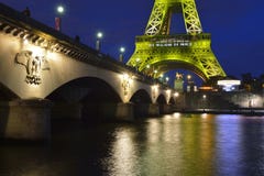 The Eiffel Tower illuminated stock photos The Eiffel Tower illuminated stock photos