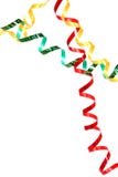 Celebratory Tinsel Of Red, Green And Yellow Color On White Stock Photography Celebratory Tinsel Of Red, Green And Yellow Color On White Stock Photography