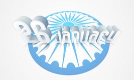 Celebração indiana feliz do dia da república com roda de Ashoka Imagens de Stock Royalty Free