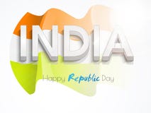 Celebração indiana feliz do dia da república com texto 3D Foto de Stock Royalty Free