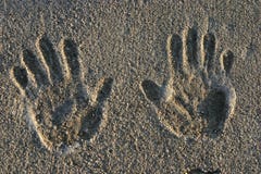 Handprints on cement stock illustration. Image of handprints - 708863